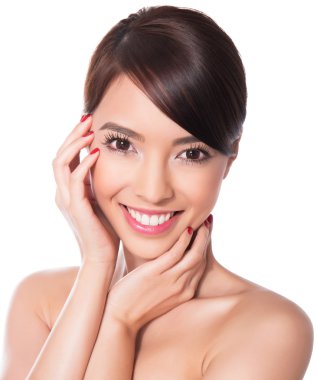 Asya Güzeli beyaz izole