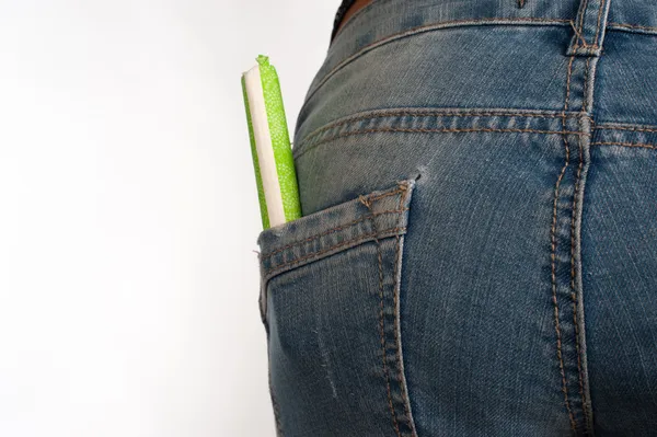 Obcisłe dżinsy i tampon — Zdjęcie stockowe