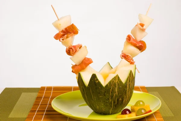 Melon with ham — Stock Photo, Image