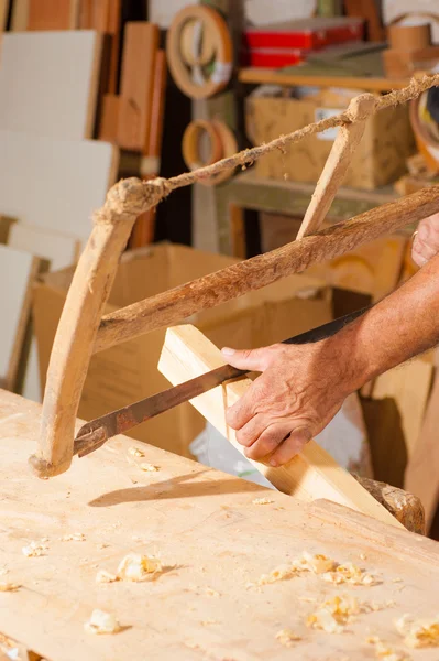 Old bow saw — Stock Photo, Image