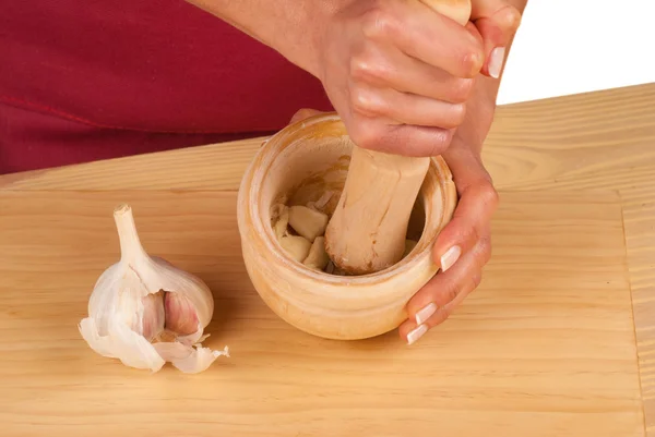 Processing garlic — Stock Photo, Image