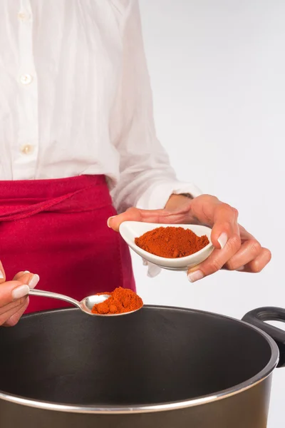 A spoonful of paprika — Stock Photo, Image