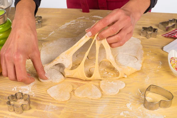 Preparación de galletas con forma de fantasía — Foto de Stock