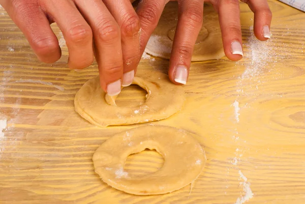 Massa de farinha de bagels — Fotografia de Stock