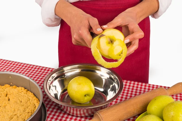 Peeling appels — Stockfoto