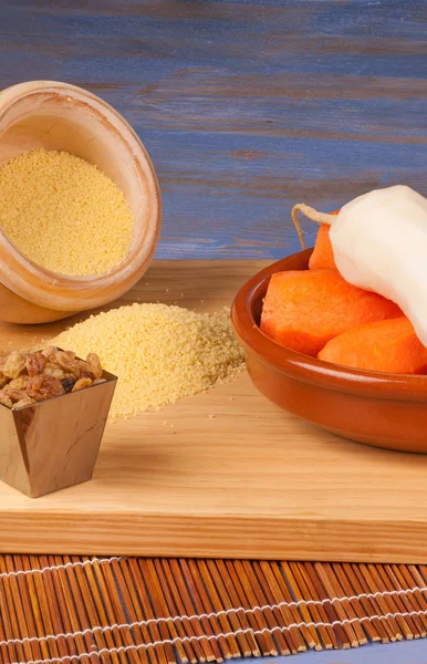 Vegetarian couscous ingredients — Stock Photo, Image