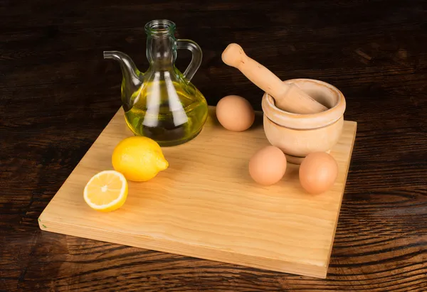 Prepaing mayonaise — Stockfoto