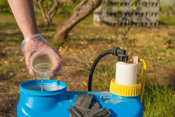 Filling in pesticide Stock Picture