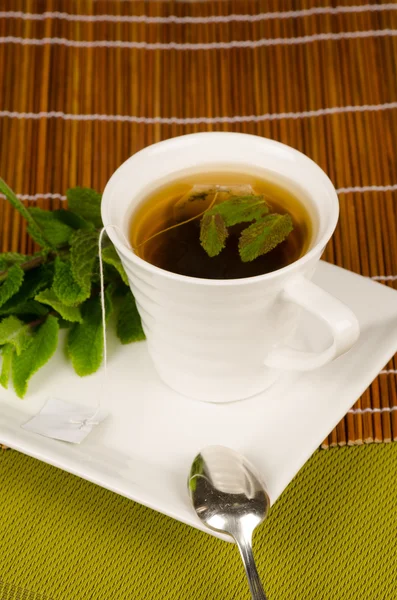 Green tea with mint — Stock Photo, Image