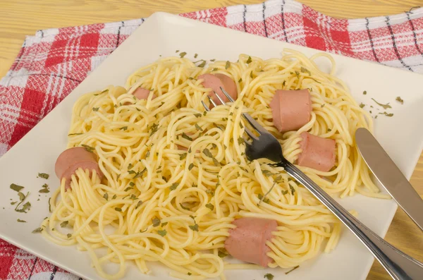 Spaghetti for kids — Stock Photo, Image