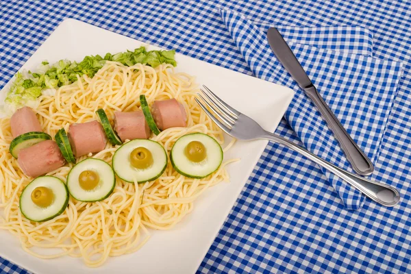 Spaghetti for kids — Stock Photo, Image