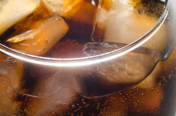 Ice in coke glass — Stock Photo, Image