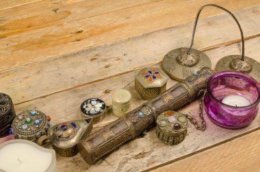Muhtelif handcrafted Faslı nesneleri