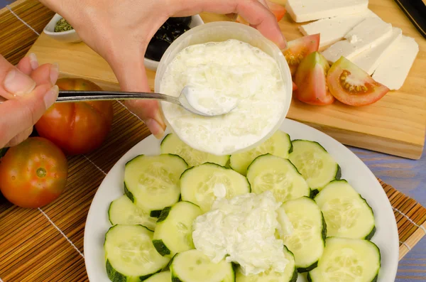 Ingrédients de salade méditerranéenne — Photo