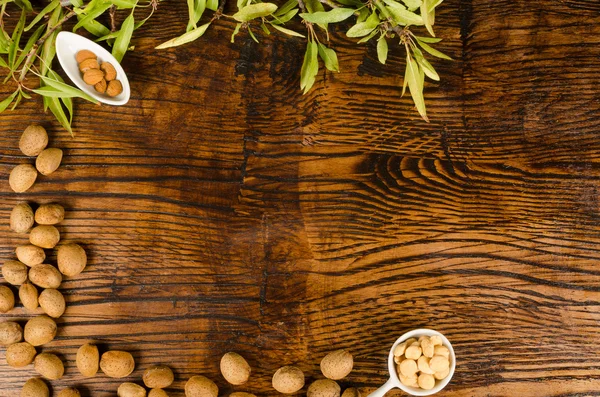 Almond background — Stock Photo, Image