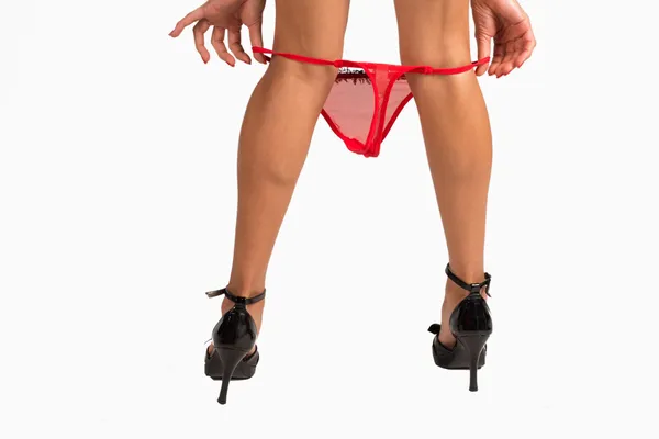 Pulling knickers down — Stock Photo, Image