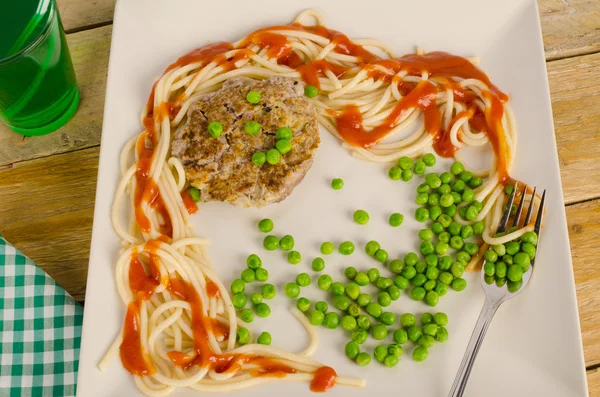 Burger with a face — Stock Photo, Image