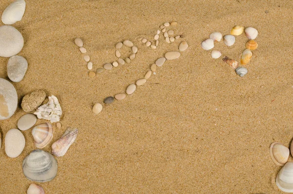 Love message on sand — Stock Photo, Image