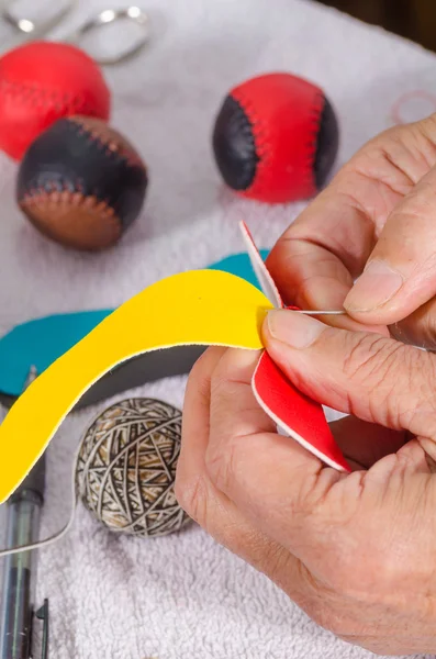 Sewing leather — Stock Photo, Image