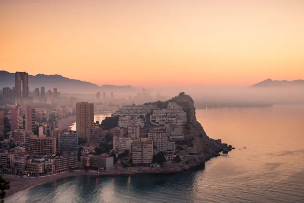 Foggy Benidorm — Stock Photo, Image