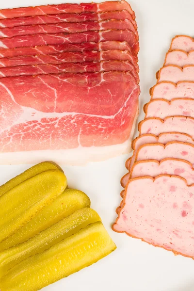 Ham and leberkaese — Stock Photo, Image