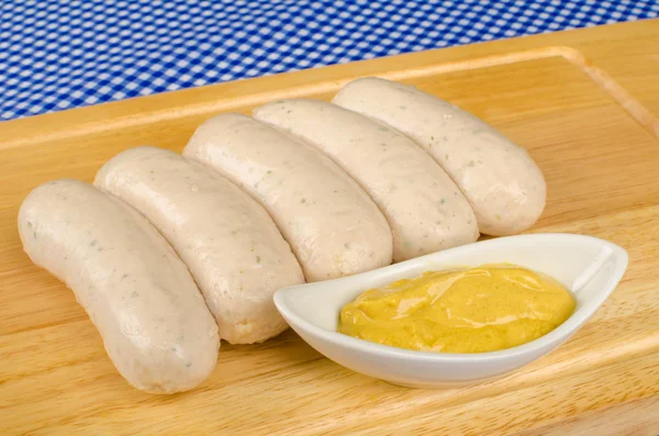 Sausages with mustard — Stock Photo, Image