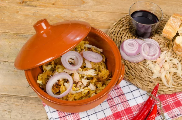 Caçarola de bacalhau tradicional — Fotografia de Stock