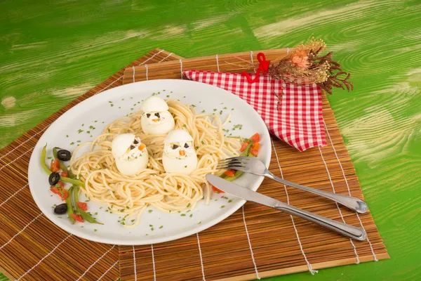 Funny pasta dish — Stock Photo, Image