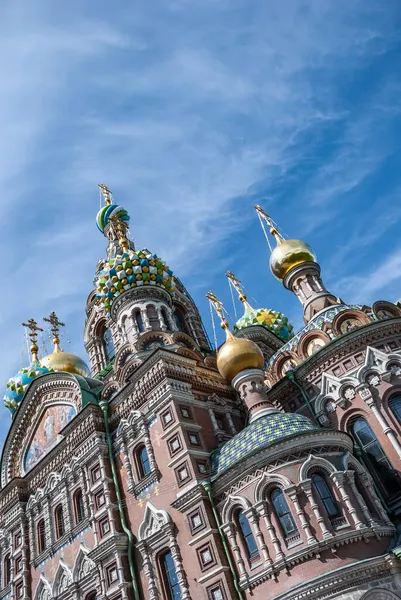 San Petersburgo Rusia Iglesia Resurrección Cristo Sobre Fondo Cielo Azul — Foto de Stock