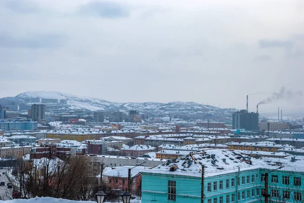 Murmansk Cidade Inverno Península Kola — Fotografia de Stock