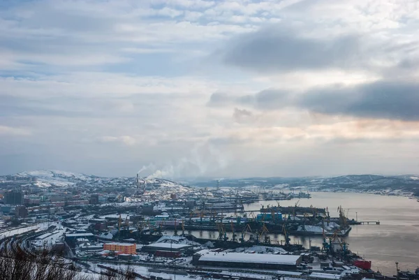 Мурманск Зимой Кольский Полуостров — стоковое фото