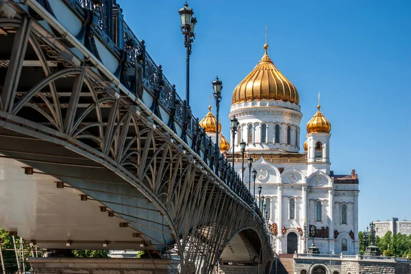 Kristus Frälsarens Katedral Sommarstadsbilden Moskva Ryssland — Stockfoto