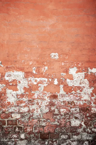 Παλιός Τοίχος Από Τούβλα Ξεφλούδισμα Σοβά Φόντο Grunge — Φωτογραφία Αρχείου