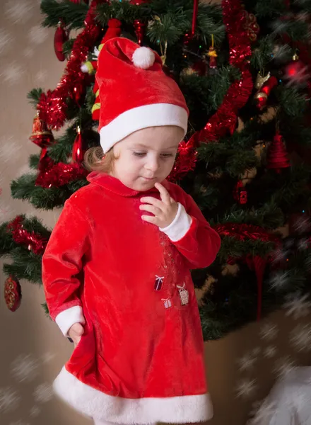 Adorable little girl putting wishes Stock Image