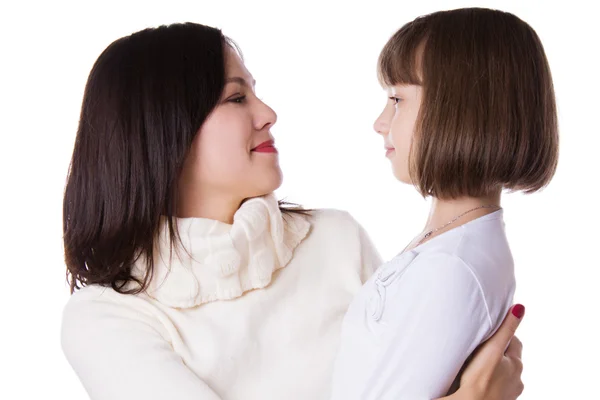 Mother and daughter face to face — Stock Photo, Image