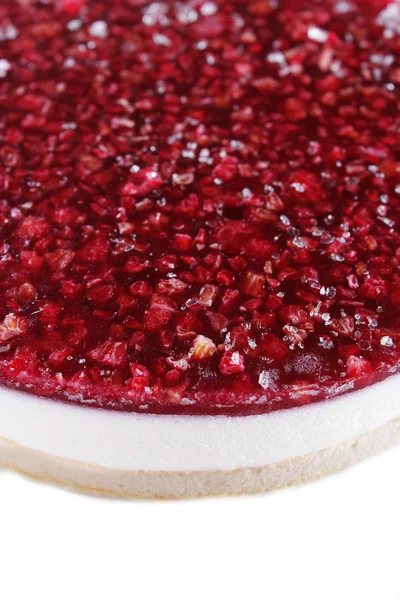 Cheesecake ile Ahududu bir plaka üzerinde bir parçası — Stok fotoğraf