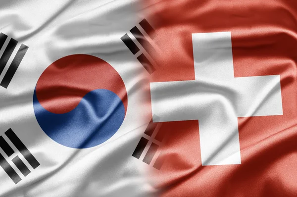 Sydkorea och Schweiz — Stockfoto