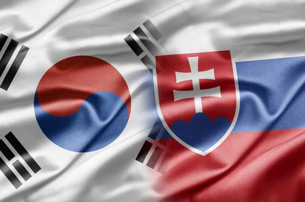 Южная Корея и Словакия — стоковое фото