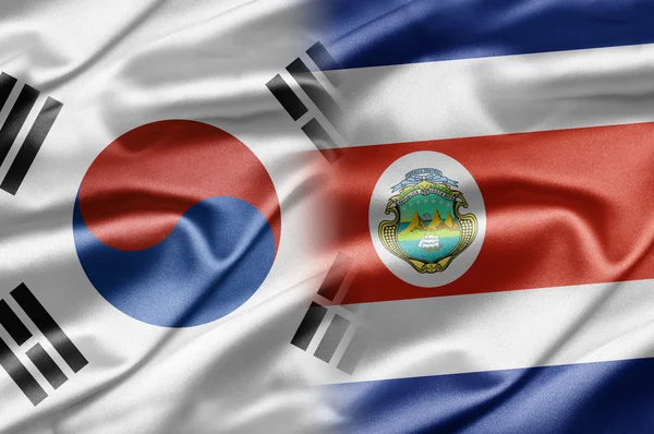Южная Корея и Коста-Рика — стоковое фото