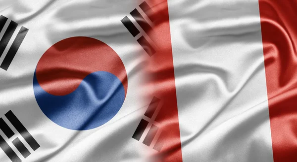 Южная Корея и Перу — стоковое фото