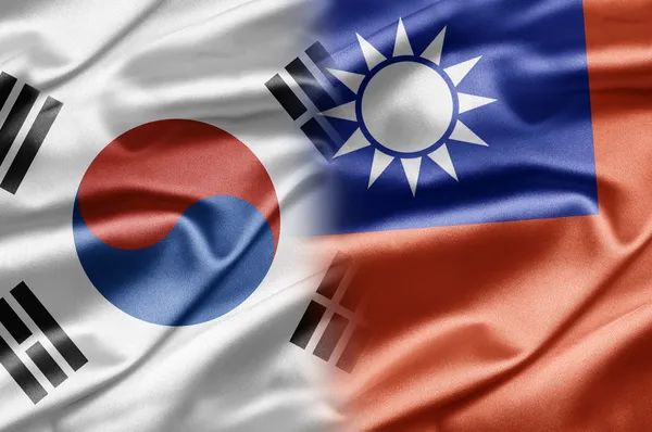 Güney Kore ve Tayvan (Çin Cumhuriyeti) — Stok fotoğraf
