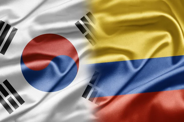 Zuid-korea en columbia — Stockfoto