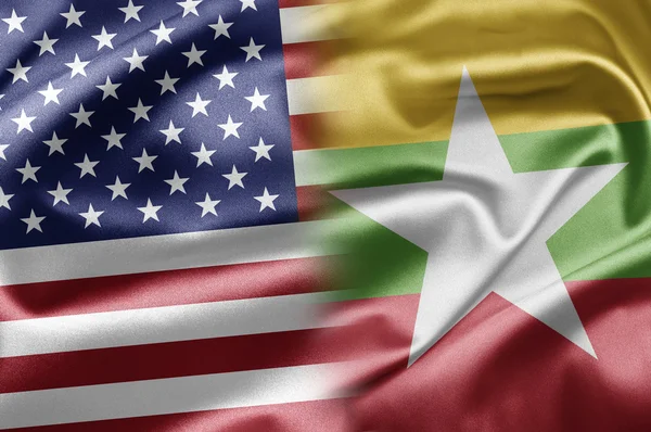 USA och myanmar — Stockfoto