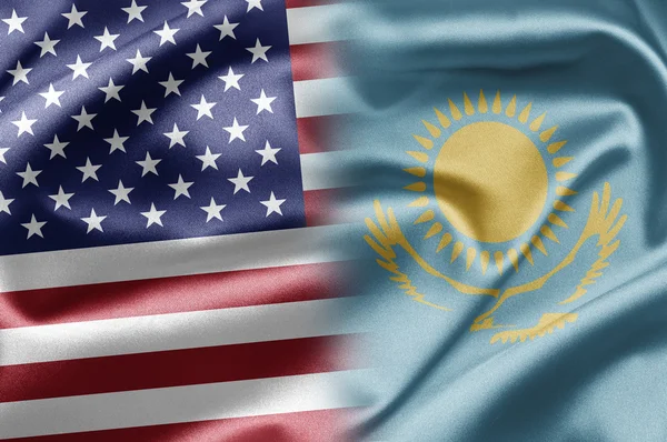 哈萨克斯坦和美国 — 图库照片