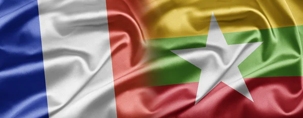 Франция и Мьянма — стоковое фото