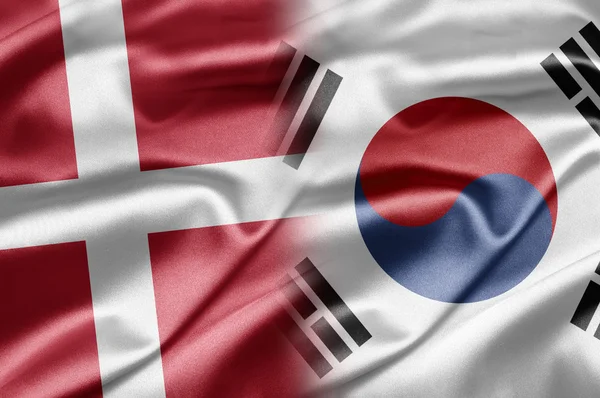Dinamarca e Coreia do Sul — Fotografia de Stock