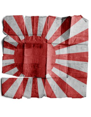 eski kağıt üzerinde tarihi Japon bayrağı.