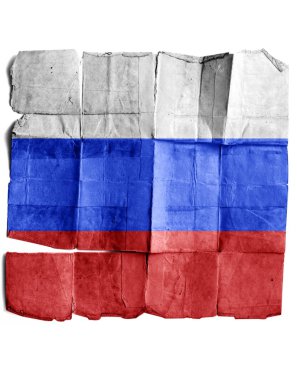 eski kağıt üzerinde Rus bayrağı.