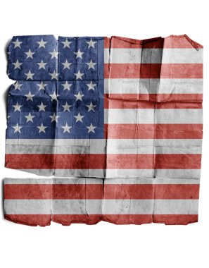 eski kağıt üzerinde ABD bayrağı.