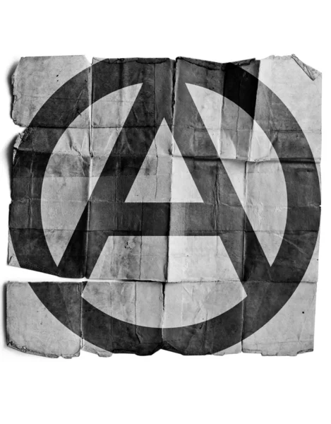 Anarchy sign on old paper. — Zdjęcie stockowe